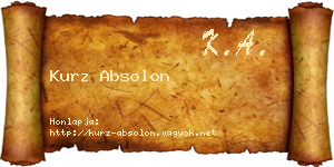 Kurz Absolon névjegykártya